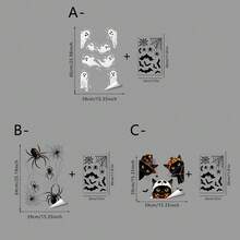 1 Set Of Halloween Window Stickers, Featuring A Ghostly Black Cat Design. Made Of Vinyl With Electrostatic Properties, Suitable For Living Room And Office Windows, Holiday Party Decorations. Reusable. - Multicolor - View 11