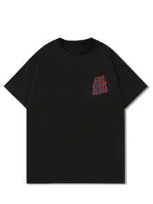 Men's "Give Glory To God"  Slogan Print Fashion T-Shirt - 黑色 - 查看 2