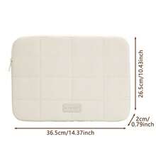 Fashionable Fluffy Quilted Laptop Sleeve, Fits 13/14/15.6 Inch Laptops, Soft Cotton Padded Tablet/Laptop Bag, Compatible With MacBook Pro/Air, Shockproof Laptop Sleeve With Zipper, Lightweight Unisex Computer Bag, Cute Feather Design, Portable Laptop Sleeve, Suitable For School, Work And Travel, Protective Case, Essential Laptop Sleeve For College - Multicolor - View 15