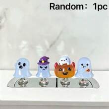 1/2Pcs Random Halloween Toilet Flush Buttons, Cute Ghost Pumpkin Witch Decorative Toilet Press Knob, Nail Friendly Bathroom Tank Accessories - Multicolor - View 14
