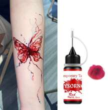 9 Colors Temporary Juice Tattoo Ink, Waterproof Semi-Permanent Henna Tattoo Paste, Long-Lasting Hand-Painted Body Art Pigment, DIY Realistic Tattoo Sticker - Multicolor - View 17