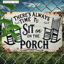 2D Plano, Siempre Hay Tiempo Para Sentarse En El Porche "Letrero De Pared Vintage - Arte De Madera 2D Humorístico, Hogar, Porche, Jardín, Café, Bar, Club, Granja, Mural Exterior | Decoración De Pared Rústica | Hecho De Madera Manufacturada, Decoración De Porche - Dibujos animados - Ver 4