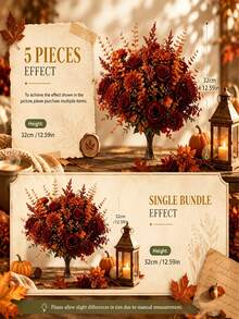 22pcs/11pcs Faux Silk Hydrangea Bouquet, Fake Tea Rose, Artificial Eucalyptus Leaves Stems, Artificial Plant, Suitable For Autumn Wedding Vase Decoration, Can Be Used For Home, Restaurant, Bedroom, Bathroom, Room Decoration, Holiday Birthday Party Supplies, Outdoor Garden Decoration, Wreath Decoration, Romantic Party, Garden Arch, Background Wall Decoration, Autumn Decorations, Fake Flower Bouquet - Brown - View 5