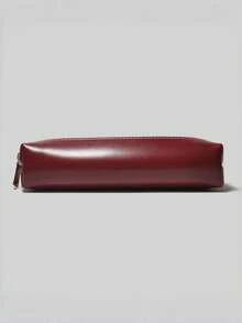 Texture Leather Pencil Case, Simple And High-End Zipper Pencil Case, Large Capacity Student Stationery Storage Bag, Essential For Returning To School - Multicolor - View 13