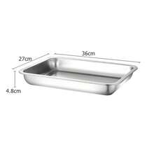 Set Of 5 Stainless Steel Trays Or Inserts, 36x27x4.8cm. Ideal For Buffets. Can Also Be Used For Baking Food. - View 3