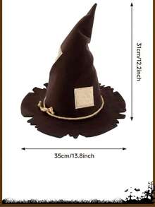 1pc/Holiday Party Accessory Scarecrow Patch Witch Hat Cosplay Witch Hat Party Accessory Costume,Halloween - Multicolor - View 3