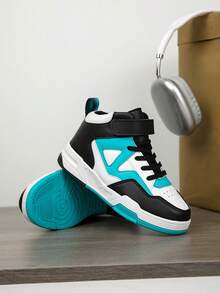 1 Paar Kinder High-Top Sneaker, Indoor/Outdoor Lässig Laufschuhe, leicht, atmungsaktiv, bequem, Schulstil Unisex Kinderschuhe - Blau - Übersicht 8