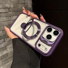 スマホケース - 新しいしいデュアルスタンド払いきスマホケースは、 17、16、15、14、13、12、11 Plus Pro Max Air 16Eに対応しています。   レンズフレームはスタンドオープナーとしても機能し、ワイヤレス充電にも対応しています。 デバイスを保護するする透明なスマホケースです。 - オレンジ - チェックする 6