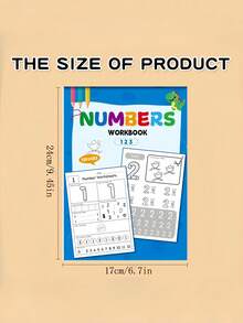 Dual Skill Number & Handwriting Workbook | Multi-Page Letter, Coloring & Counting Practice, Reusable Sheets For Home & Independent Learning, Pencil Control, Addition & Subtraction Tracing For Primary Kids,Teacher Supplies,Classroom,Back To School - 彩色 - 查看 2