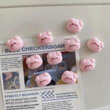 5/10/15pcs Cartoon Pig Fridge Magnets, Cute Animal Fridge Magnets, Suitable For Office Desk Accessories, Storage Cabinets And Dishwashers, Home Decor Room Decor Kitchen Decor Kitchen Essentials, Mother's Day Christmas Gifts - Multicolor - View 2