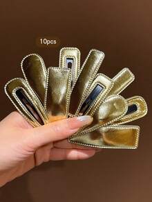 10pcs Gold Fashion Sweet Style Elegant BB Hair Clips Suitable For Daily Use - Multicolor - View 7