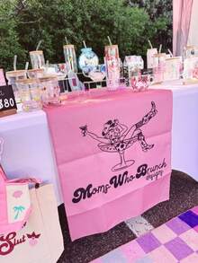 1件客製化Logo桌巾與個性化商用橫幅，可定制市集攤位展示，展覽桌巾，亞麻材質橫幅，促銷活動標誌，工作室Logo，校園集會二手市集Logo桌旗 - 彩色 - 查看 2