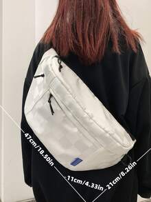 Women's Solid Color Fashion Versatile Casual Waist Bag - White - View 5