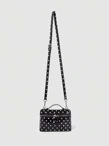 Dedoo Solid Color Litchi Texture PU Square Women's Crossbody Bag Small Wallet Daily Fashion Accessory - Black - View 6