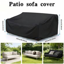 2-Seater Outdoor Sofa Cover, Durable Material, Suitable For All Seasons, UV Resistant, Perfect For Your Outdoor Bench, Sofa And 2-Seater Chair - Black - View 18