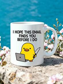 1pc I Hope This Email Finds You Before I Do Duck 11oz Mug Cup,Reusable,Funny Joke Rude Birthday Christmas Grumpy Sarcastic Boss Manager Teacher Doctor,Birthday,Holiday,Christmas,Suitable For Hot Or Cold Drinks,Thanksgiving Gift,Party, Back To School - Multicolor - View 10