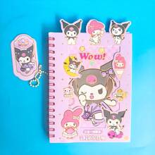 SANRIO كتاب ملصقات مخطط كرتوني، كتاب ملصقات مواد المخطط، كتاب مواد بأنماط غنية، كتاب ورق إطلاق الملصقات، ملصقات البطاقات - كتاب ملصقات - مشاهدة 18