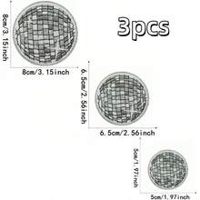 6pcs/3pcs/1pc Disco Ball Silver Fabric Applique, Cartoon Embroidery Sewing Decoration, Suitable For Clothes, Shoes, Bags, DIY Crafts - Multicolor - View 9