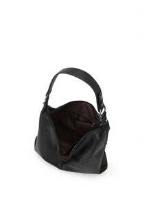 Large Capacity European & American Vintage Women's Shoulder Bag, Fashionable Minimalist For Work, Commute, School, Vacation, Niche Versatile - Black - View 7