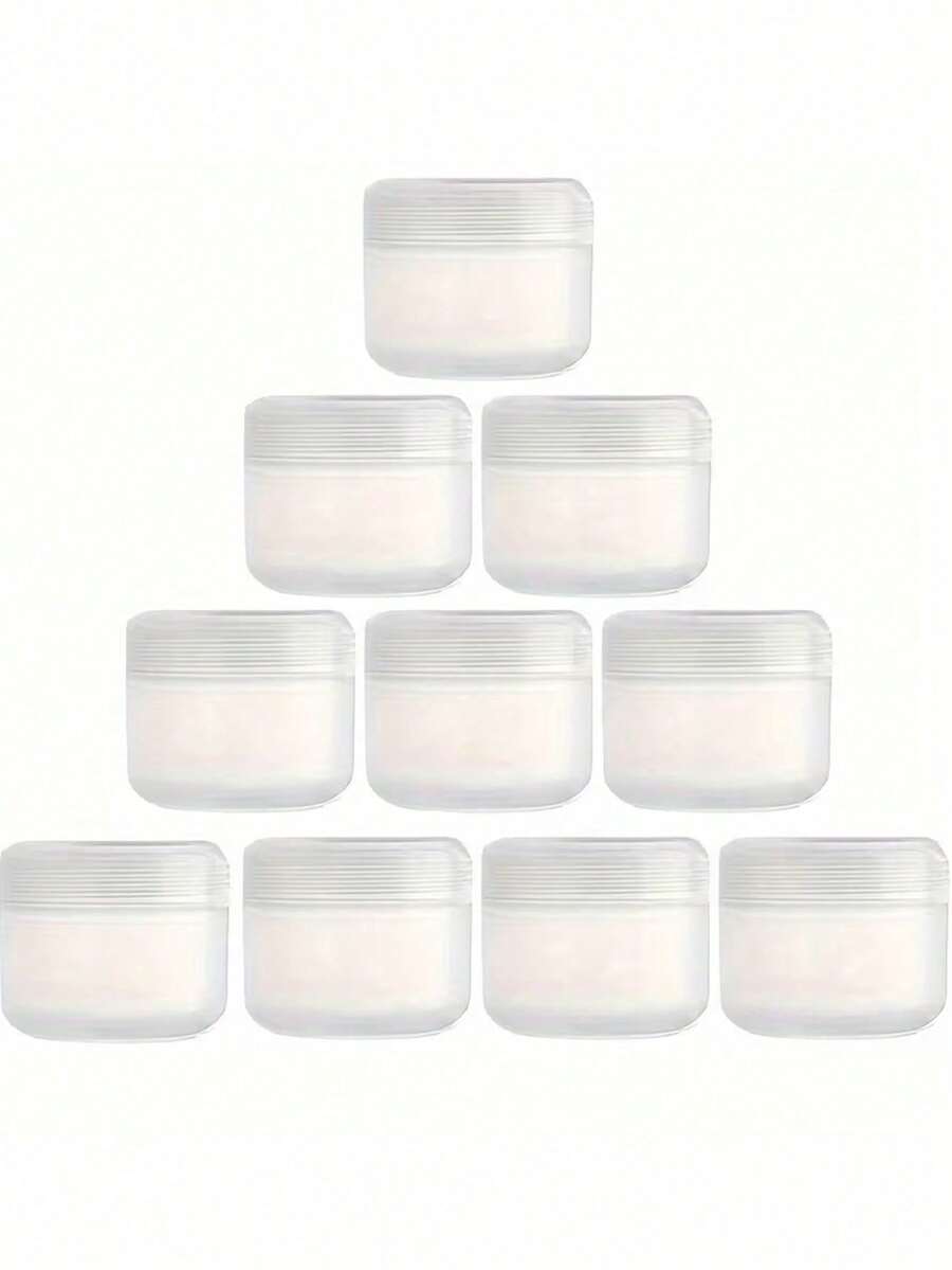 5個 50g 空白塑膠罐，適合旅行攜帶面霜、乳液與化妝品，可重複填充的身體乳霜容器