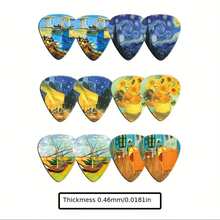 Set 12 Buah Pick Gitar Gaya Van Gogh | Bahan ABS Cetak Warna Dua Sisi | Kompatibel dengan Berbagai Instrumen Gitar/Gitar Listrik/Bass | Aksesori Musik Koleksi Seni | Hadiah Kreatif untuk Pecinta Musik - MultiWarna - View 14