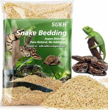 Sukh 14OZ Natural Aspen Shavings Reptile Bedding, Soft Wood Shavings Terrarium &Amp; Tank Substrate, Nesting Material For Snake, Lizard, Tortoise, Small Animal, Rabbit, Chicken &Amp; Bird - ColorA - View 1