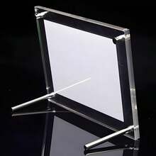 1pc Transparent Acrylic Photo Frame Stand (Remove Protective Film On Both Sides Before Use), Suitable For Certificates/Awards, Photo Display, Poster Frame, Multifunctional Desktop Decor For Home And Office - Transparent - View 3