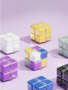 Magic Cube Pill Box Keychain | Magnetic Magic Cube Pill Storage Box, Suitable For Travel And Daily Use | Portable Mini Pill Box With Key Ring | Safely Store Pills And Vitamins (1pc) - Multicolor - View 7