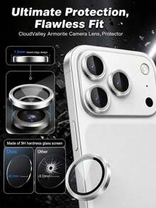 CASECOPS 3片裝 17/17Pro/17Promax/17Air/16 Pro Max/iPhone16 Pro 相機鏡頭保護貼 9H+ 高端防碎鋼化玻璃 防指紋 防刮傷 手機鏡頭保護膜 - 銀色 - 銀色 - 查看 4