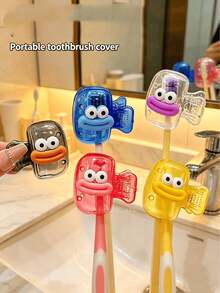 6/5/4/3/2/1pc Random Color Brush Head Protector, Portable Travel Toothbrush Case, Electric Toothbrush Cover, Toothbrush Case Dust Cover, Storage Cover, Top Cover/Travel Essentials - Multicolor - View 2