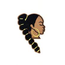 Ensemble de patchs thermocollants brodés Magic Melanin Queen, couronne rose, Respect My Hair, Brown Babe, slogan Black Pride, applique à coudre pour veste en jean, chapeau, sac à dos, décoration DIY - B-noir - Voir 11