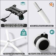 TRALT Sillas de Escritorio - Silla Ergonomica Escritorio - Sillas Ejecutiva para Escritorio con Soporte Lumbar - Silla Ergonomica de 330 Libras - Silla de Oficina Gamer para Casa (Azul Profundo) - Blanco Nube - Ver 9