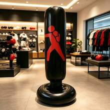 1pc Large Capacity Water-Filled Base 1.6m Inflatable Boxing Column Tumbler Glossy PVC Humanoid Pattern Adult Home Fitness Boxing Punching Bag For Stress Relief And Training - Multicolor - View 4