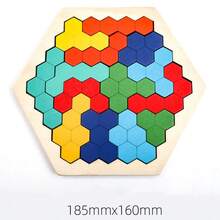 Puzzle Kayu Heksagon 3D, Berwarna-warni, Mainan Edukatif, Hadiah Natal Sempurna untuk Meningkatkan Kecerdasan dan Kreativitas, Mainan Bentuk Geometris | Ukiran Kayu yang Indah, Puzzle Anak-Anak - MultiWarna - View 10