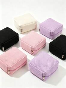 1pc Sanitary Pad Storage Bag, Portable Feminine Hygiene Pouch For Girls, Students, Menstrual Period,Sanitary Pad Bag,Travel Essentials,Back To School - Multicolor - View 3