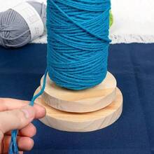 Portable Yarn Rotating Axis Rack, Detachable Handmade Knitting & Crochet Auxiliary Tool, Solid Wood Yarn Winding Spool - Large - View 2