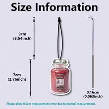 Pink Jar Candle Shaped Hanging Car Air Freshener - A - View 2