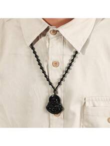 1pc Feng Shui Buddha Pendant, Exquisite Carved Buddha Pendant Necklace For Women - Unique Vacation Accessory, Perfect For Spiritual Travelers And Buddha Enthusiasts - Multicolor - View 7