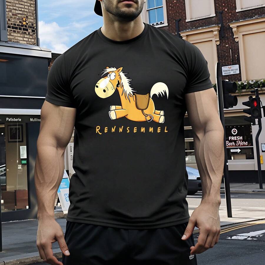 Lustiges Galgo Español Windhund – Hundefreunde Cartoon T-Shirt Lustiges Herren T-Shirt, lässiges Männer T-Shirt, Herren-Oberteile, Herrenbekleidung - Schwarz - Übersicht 1