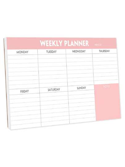1pc 50-Sheet Undated Weekly Planner Notepad 8.26x11.2 Inches, Tear-Off To-Do List Desk Pad, Productivity Time Management Organizer, Multi-Purpose Stationery, Back To School Essential, Office Home Adult Teacher Gift