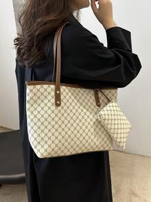 Large Capacity Women's Commuter Bag, Personalized Handbag, 2026 New Exquisite Niche Shoulder Bag, Textured Women's Bag, Fashionable Mother-Daughter Bag - White - View 4