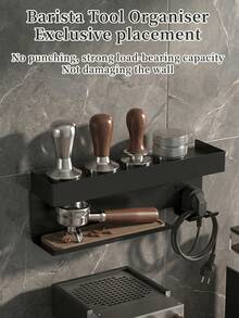 Space Saving Wall Mount Hair Tool Rack For Styler,Heat Resistant Aluminum Organizer Holds All Curling Barrels&Round Brushes,Built-In Plug Holder Prevent Tangled Cords Bathroom Vanity Storage,Curling Barrel Brush Holder,Cord Plug Hook,Wall Bracket - Multicolor - View 4