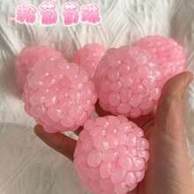 Pink Beaded Grape Cluster Squishy Toy, Clear Water Bead Filled Squeeze Fidget, Simulation Fruit Sensory Decompression ToyPink Beaded Grape Cluster Squishy Toy, Clear Water Bead Filled Squeeze Fidget, Simulation Fruit Sensory Decompression Toy - Multicolor - View 10