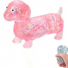 1pc (Random Color) Transparent Colorful Sausage Dog Squeeze Toy, Transparent Colorful Sausage Dog Plush Stress Relief Toy, Suitable For Teenagers, Students And Office Workers, Ideal For Classroom Supplies, Party Favors And Gift Bag Fillers, Perfect For Back To School, Birthday And Holiday Gifts. - Multicolor - View 13