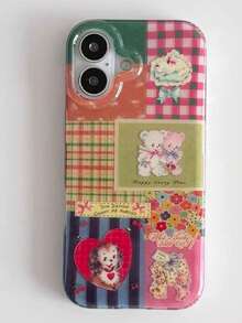 1件 Ins熊格紋 MD 全包防摔 TPU 手機殼，適用於 Apple 11 Pro Max/12 Pro Max/13 Pro Max/14 Pro Max/15 Pro Max/16 Pro Max/17 Pro Max - 彩色 - 查看 3