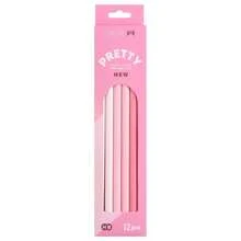 12pcs Macaron Solid Color Round HB Wooden Pencils, Macaron Color Series Minimalist Wooden Writing Pencil Set, Smooth Sketching Drawing Stationery, Student Back To School Exam Supplies - A - View 8