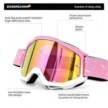 Kacamata Ski, Lensa Definisi Tinggi, Warna Pink, Kacamata Berkendara Sepeda Motor Off-Road Snowmobile, Dengan Pelindung Alis Busa - MultiWarna - View 9