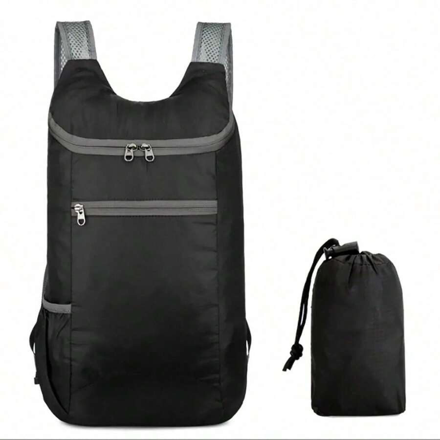 Weekend Travel Bag, Lightweight Foldable Backpack, Waterproof, Tear-Resistant, Large Capacity Travel Business Backpack, Sports, 1. G0UW - Black - View 1
