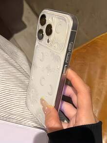 1 buah Casing Ponsel Transparan Putih dengan Motif Bintang, Bulan, Matahari, Dewa, Perlindungan Lensa Penuh, Anti Jatuh, Anti Benturan, Kompatibel dengan iPhone 16 Pro Max/17/16/15/14 Plus/13/12/11/Air - MultiWarna - View 3