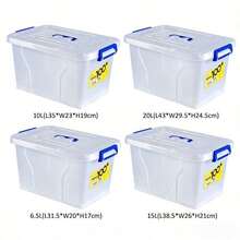 2pcs Covered Storage Boxes, An Open Storage Box, Transparent Storage Box, Sturdy And Stackable Storage Box, And Multi-Functional Multi-Sized Storage Box. These Are Highly Suitable For Organizing And Storing Items In Homes, Offices, Bedroom Wardrobes - 26 litros (46 x 32,5 x 26,5 cm) - con ruedas - Ver 7